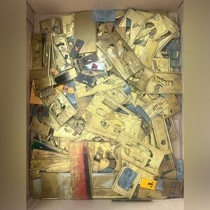 Box of Vintage C.H Hanson Brass Interlocking Stensils ( Over 300 )